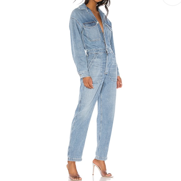 citizens of humanity marta denim jumpsuit